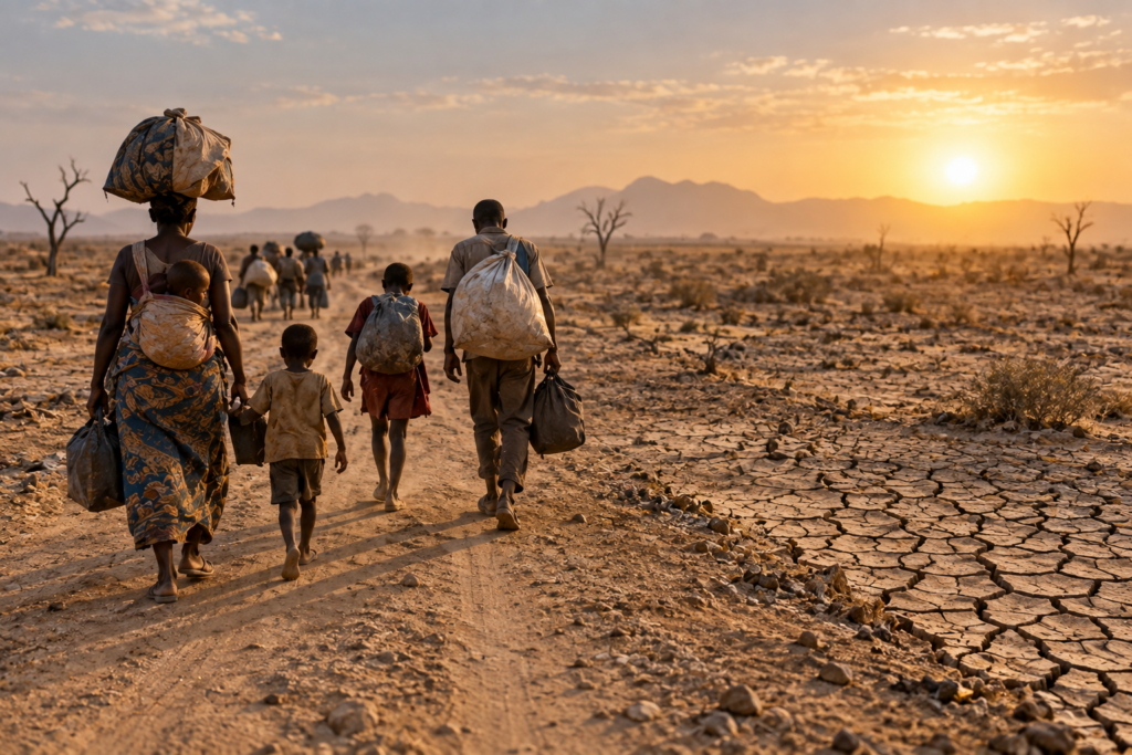 People displaced by drought and environmental degradation