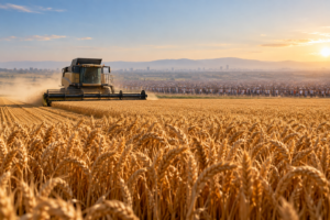 Wheat harvest representing the Green Revolution and the failed mass-famine predictions of the 1970s